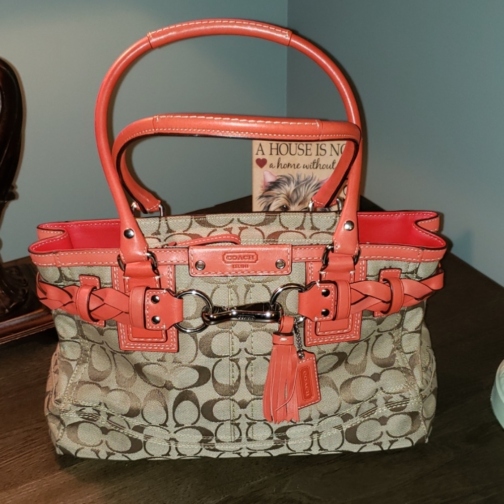 Coach Hampton Signature Jacquard Tote Handbag - Picture 1 of 8